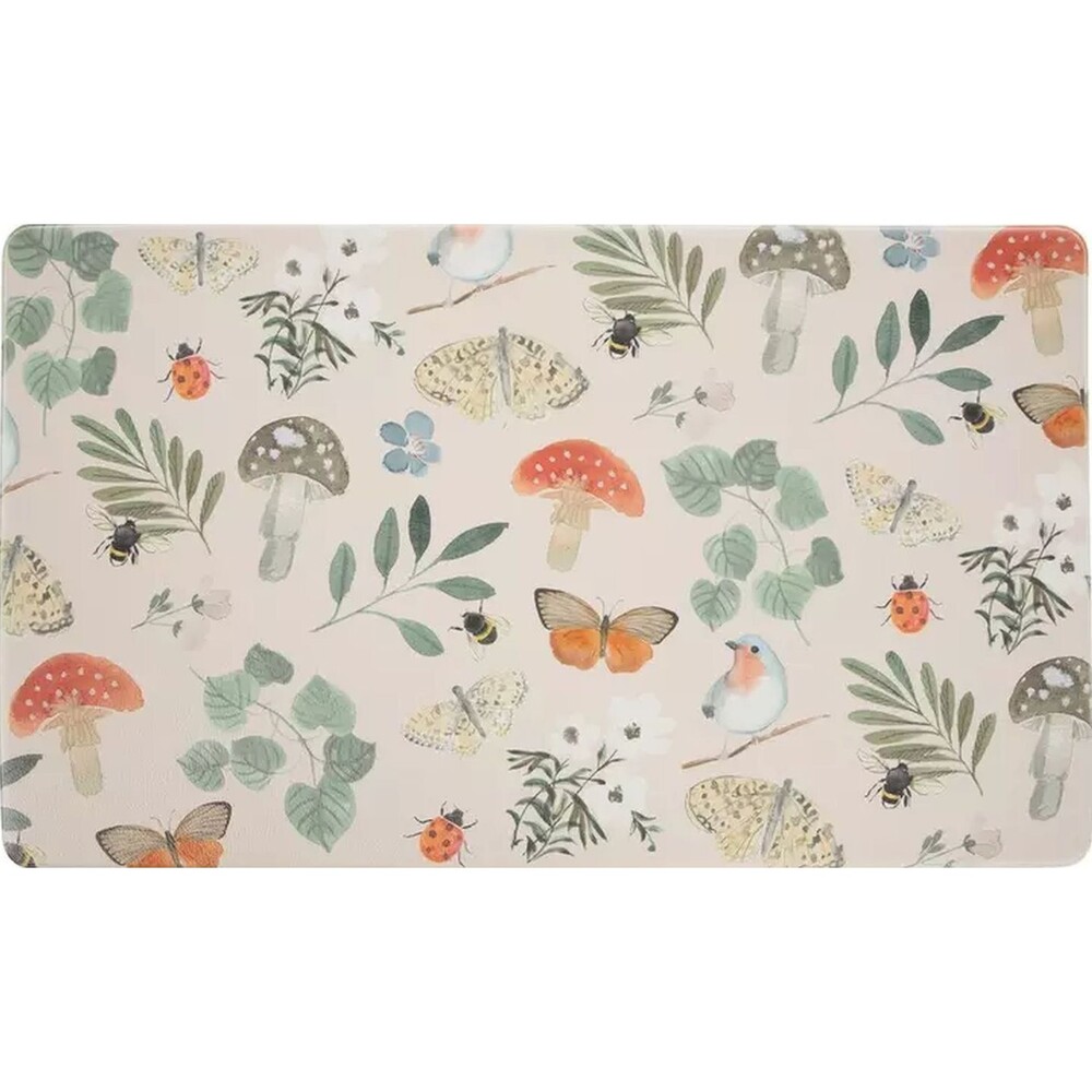 Anti-Fatigue PVC Floor Mat (18"x30") MUSHROOMS, BUTTERFLIES, LEAVES & BEES, HL
